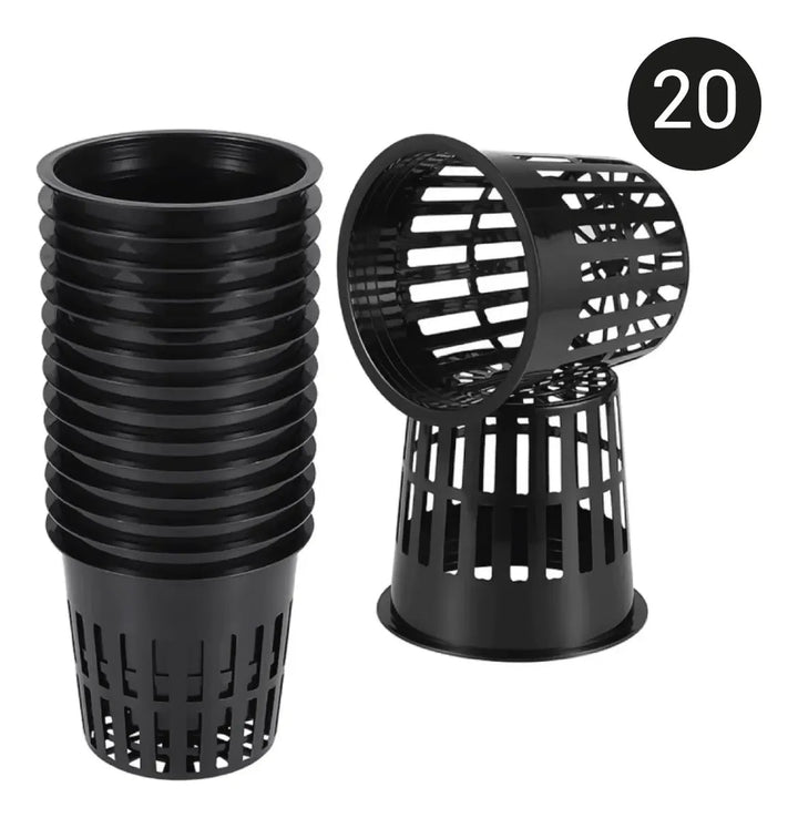 20 Macetas Canastilla Hidroponia Boca 6,5cm Altura 7cm - InnovaHome