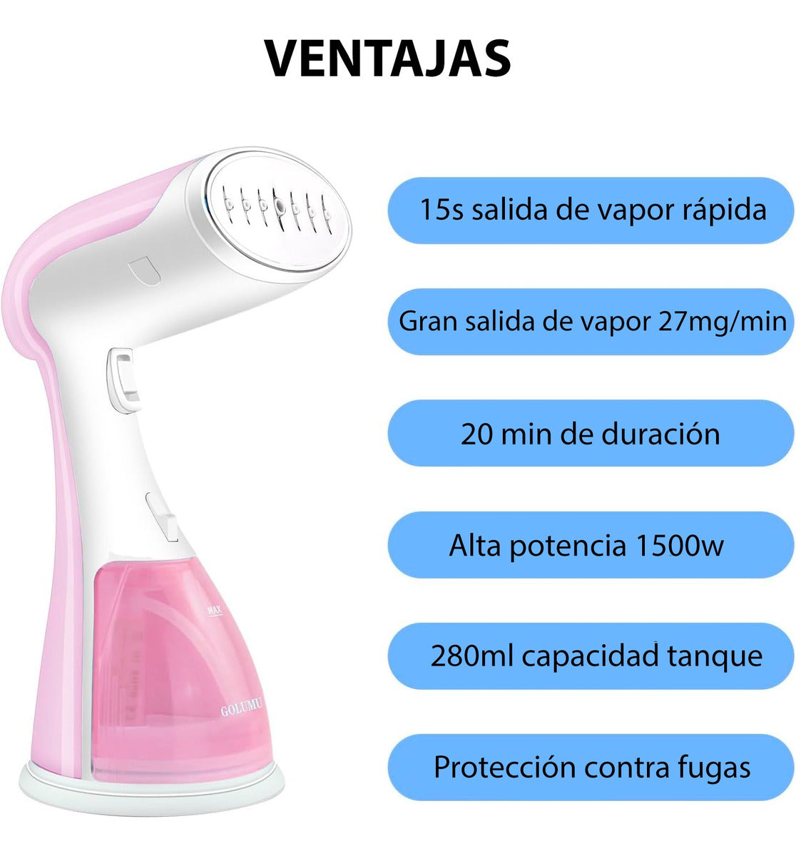 Plancha a Vapor Vertical Steam Flow 1500w