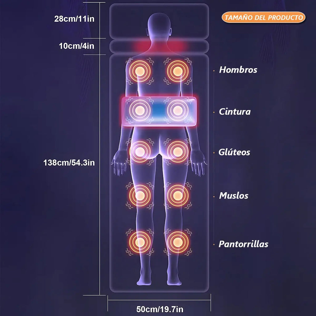 Colchoneta Masajeador 3 en 1 Piernas Cuerpo y Cuello