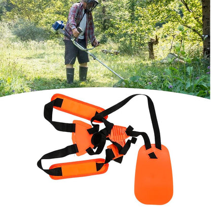 Arnés universal para desmalezadora y bordeadora con correas acolchadas ajustables para mayor comodidad y soporte.