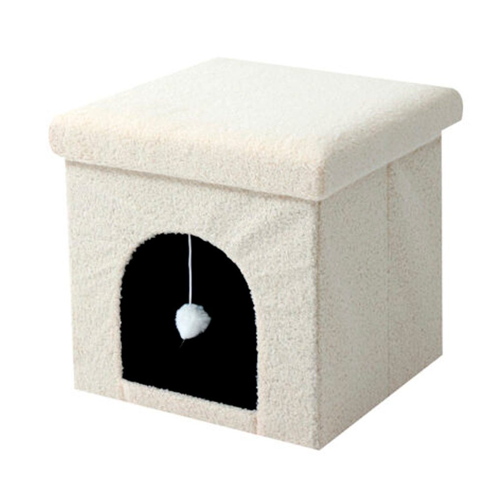 Banco con Casa de Gato Terciopelo - InnovaHomeBanco con Casa de Gato Terciopelo