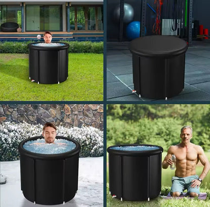 Bañera de hielo Ice Bath portátil para terapia de frío y recuperación muscular de uso deportivo y bienestar.
