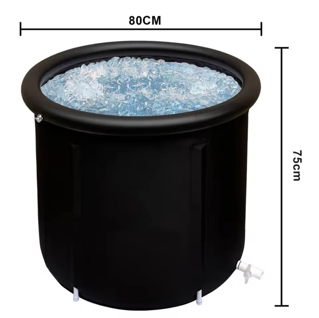 Bañera de hielo Ice Bath portátil para terapia de frío y recuperación muscular de uso deportivo y bienestar.