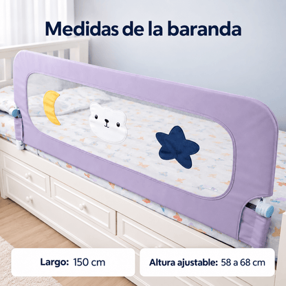 Baranda de Cama para Bebés y Niños Plegable Regulable 1,2M - InnovaHome