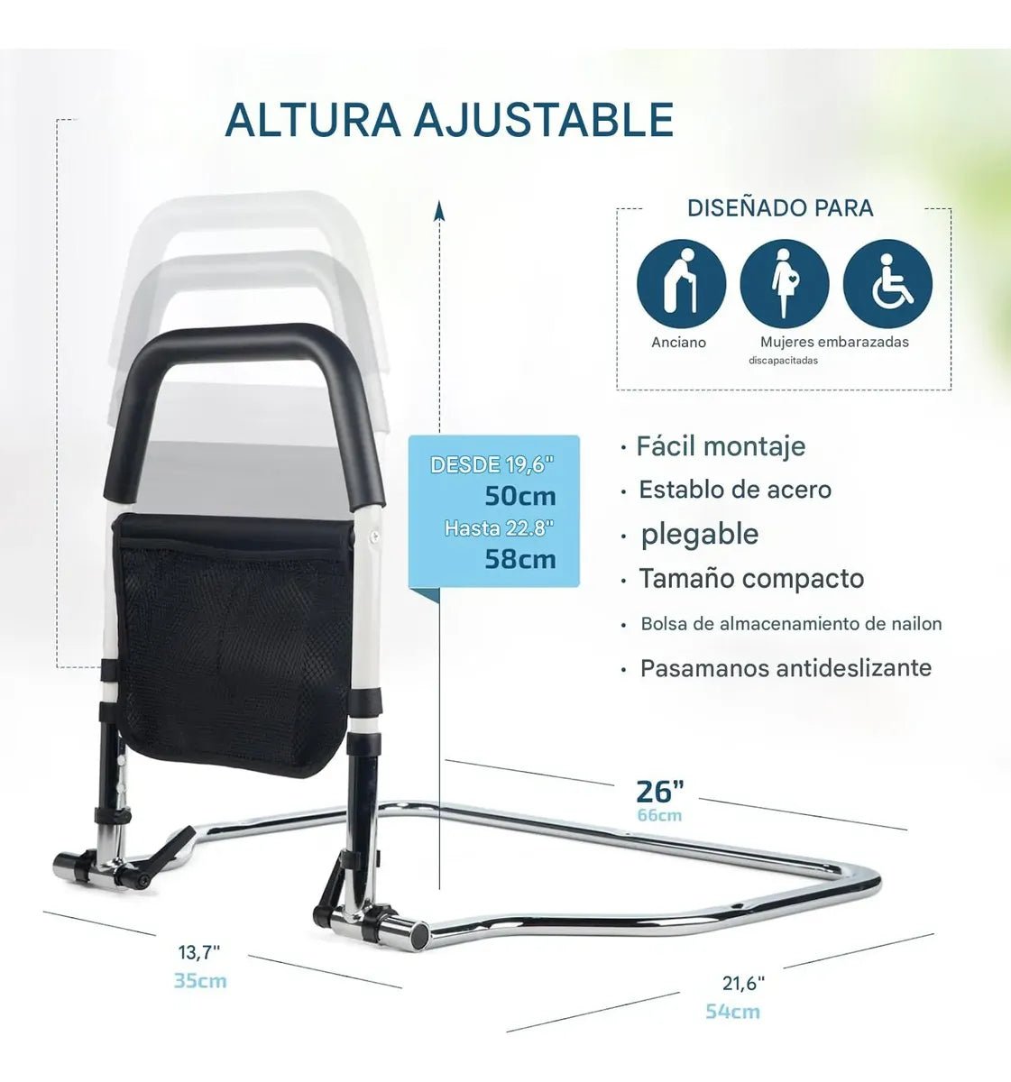 Baranda Seguridad Cama Adultos Mayores Calidad Superior A - InnovaHome