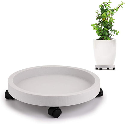 Base con ruedas para macetas y garrafas de 13kg con bandeja de drenaje y ruedas con freno para mover fácilmente.
