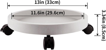 Base con ruedas para macetas y garrafas de 13kg con bandeja de drenaje y ruedas con freno para mover fácilmente.