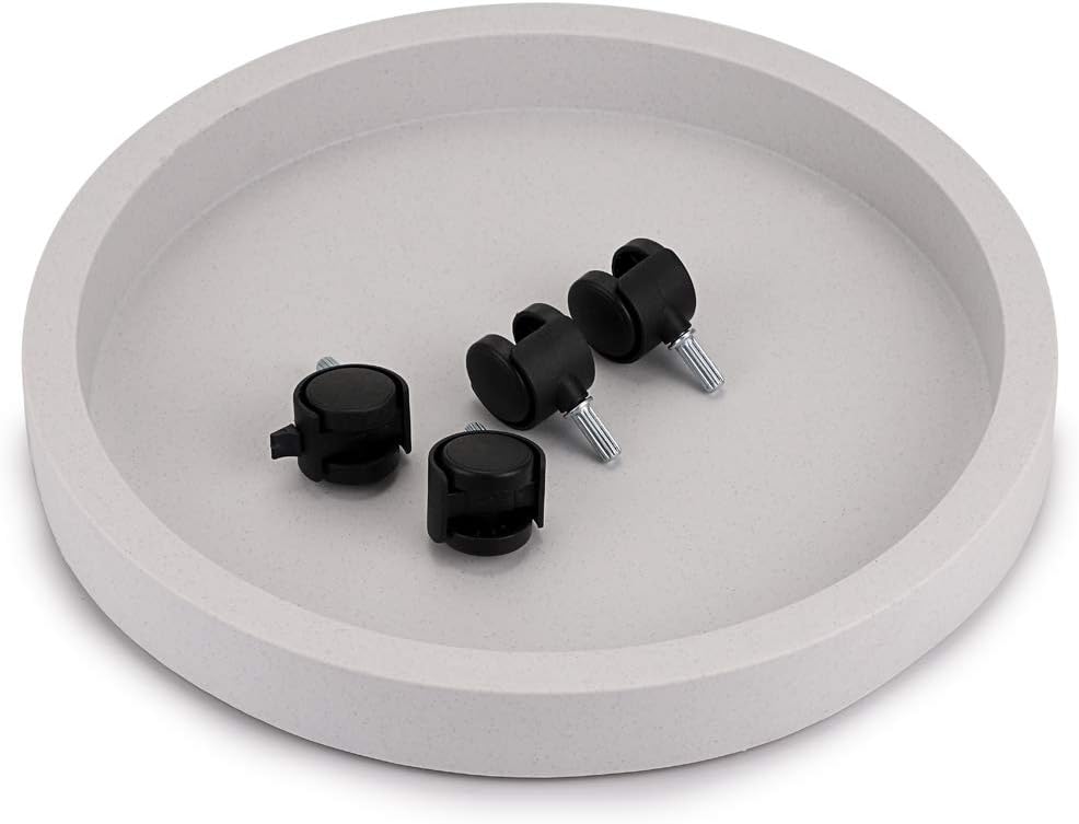 Base con ruedas para macetas y garrafas de 13kg con bandeja de drenaje y ruedas con freno para mover fácilmente.