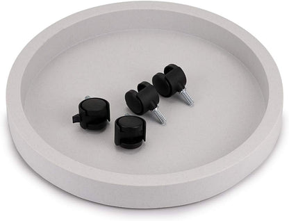 Base con ruedas para macetas y garrafas de 13kg con bandeja de drenaje y ruedas con freno para mover fácilmente.