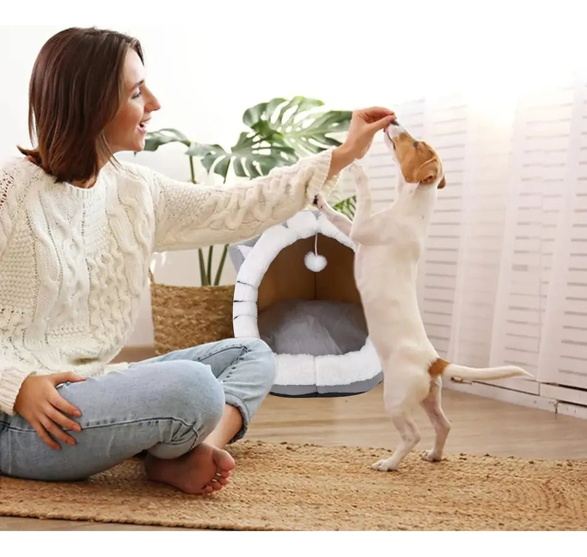 Cama Casa Cucha Gato Perro Iglu Comoda Rosa - InnovaHome