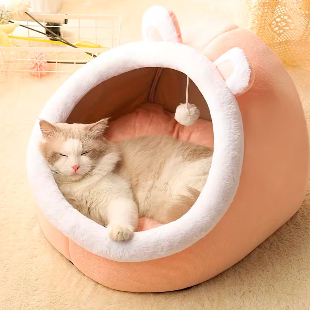 Cama Casa Cucha Gato Perro Iglu Comoda Rosa - InnovaHome