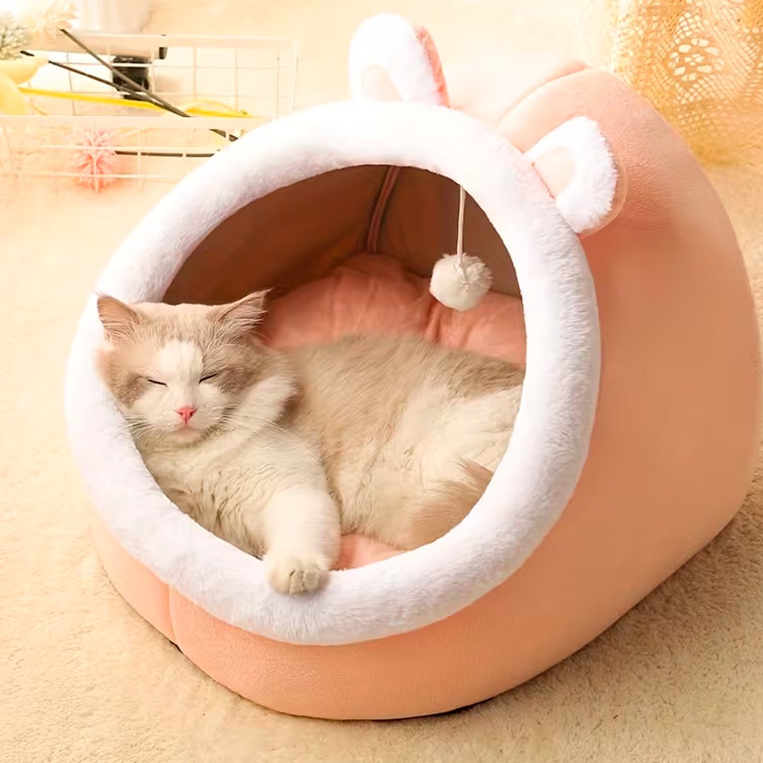 Cama Casa Cucha Gato Perro Iglu Comoda Rosa - InnovaHome