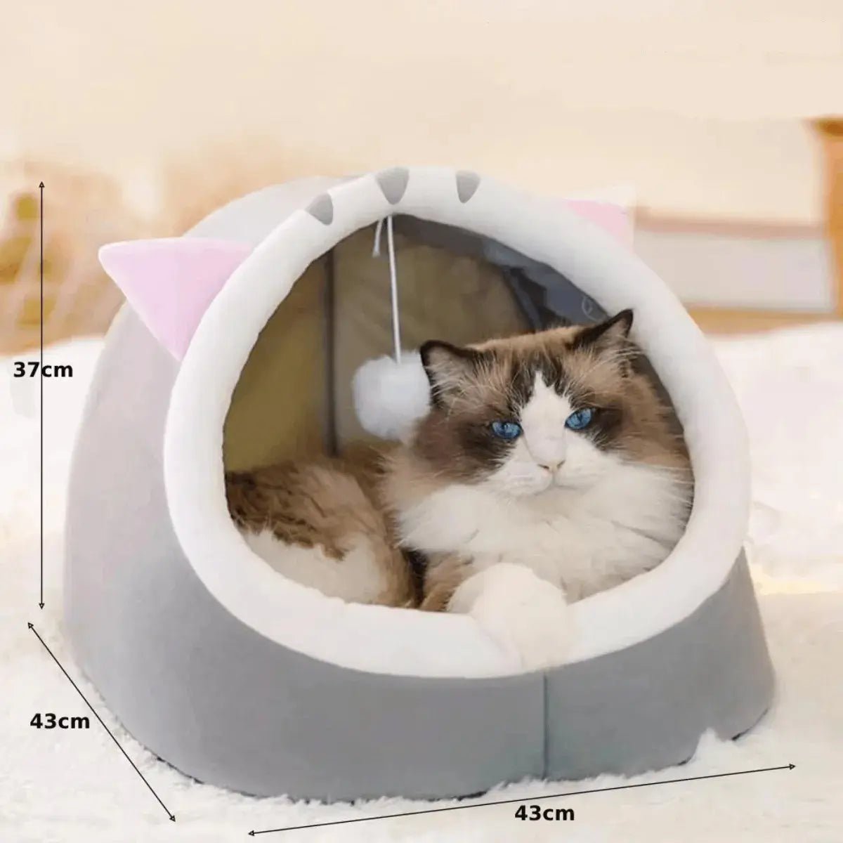 Cama Casa Cucha Gato Perro Iglu Comoda Rosa - InnovaHome