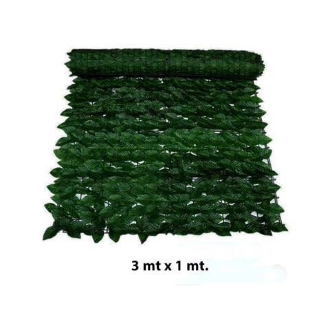 Cerco de hojas artificiales verde 3x1m para privacidad y decoración de jardines, balcones, terrazas y espacios exteriores.