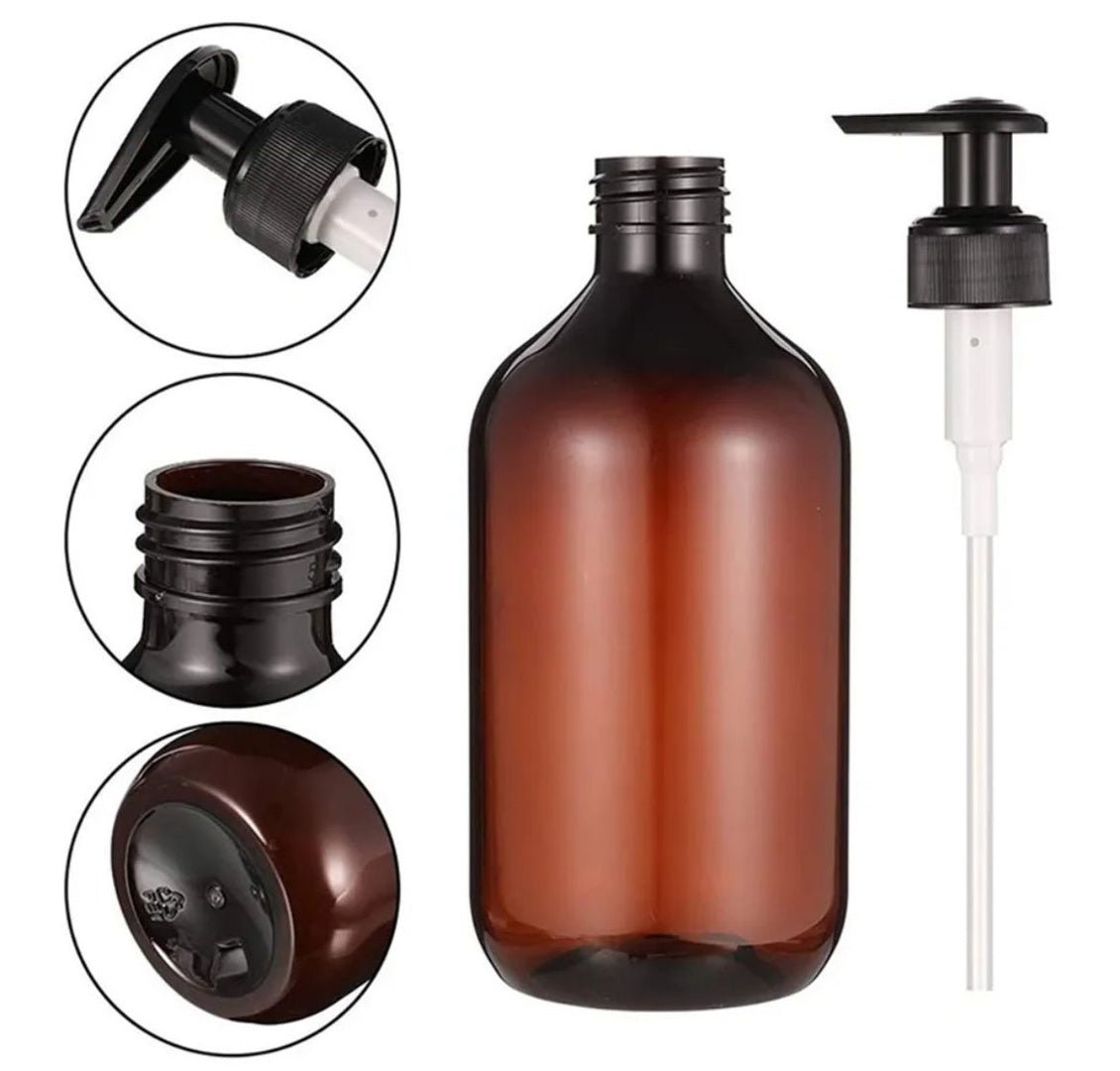 Frasco dispensador de shampoo 500ml recargable para baño, jabón líquido y gel fabricado en plástico PET resistente.