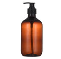 Frasco dispensador de shampoo 500ml recargable para baño, jabón líquido y gel fabricado en plástico PET resistente.