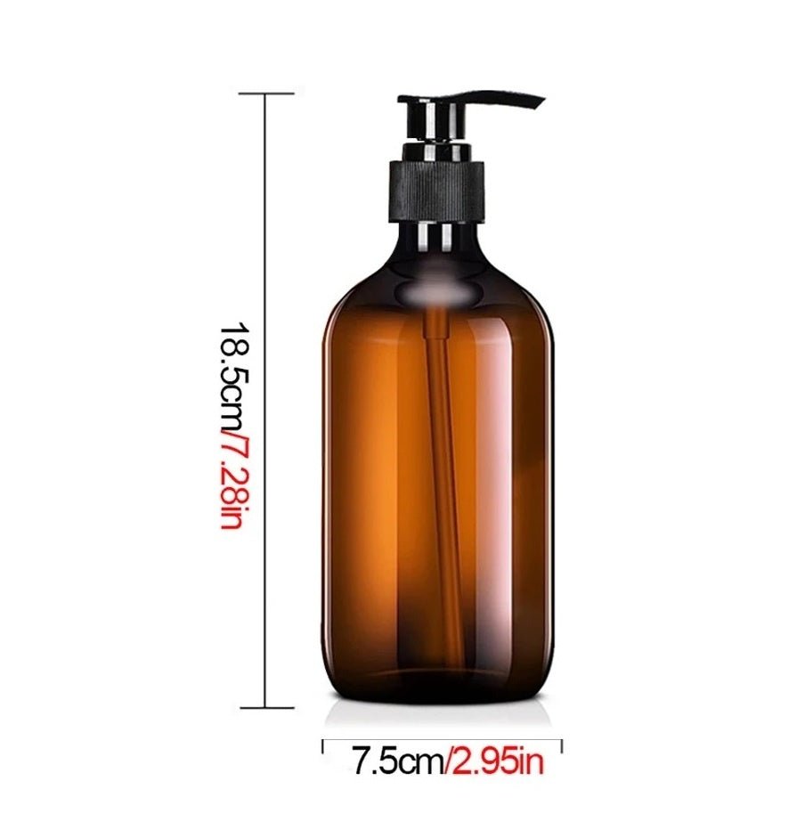 Frasco dispensador de shampoo 500ml recargable para baño, jabón líquido y gel fabricado en plástico PET resistente.