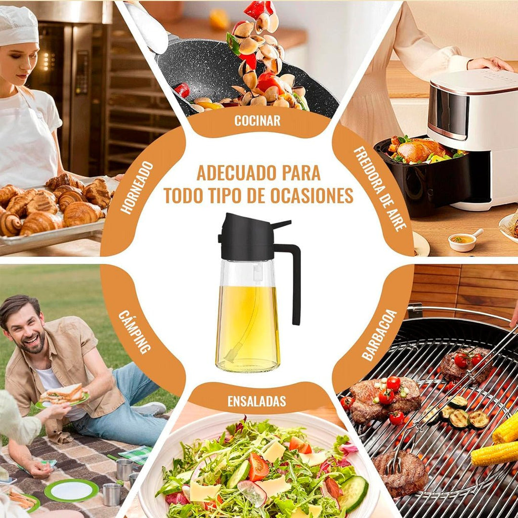 Dispensador Rociador Aceite 2 En 1 Pulverizador Cocina 400ml - InnovaHome