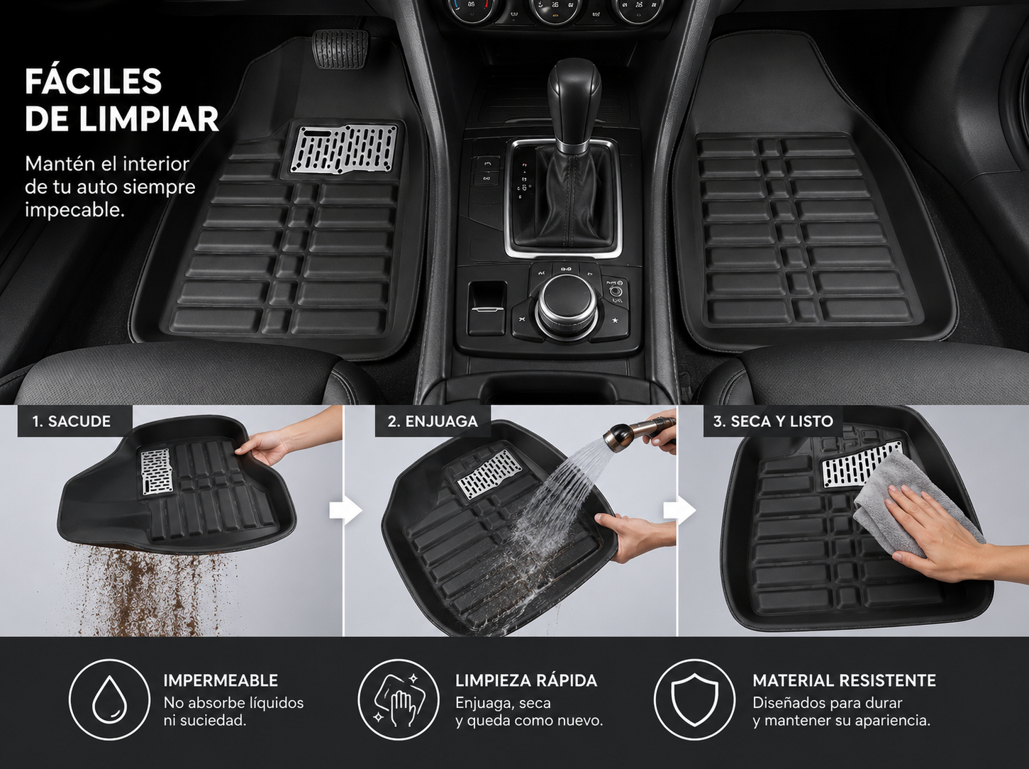 Alfombra Universal de Auto 3 Piezas