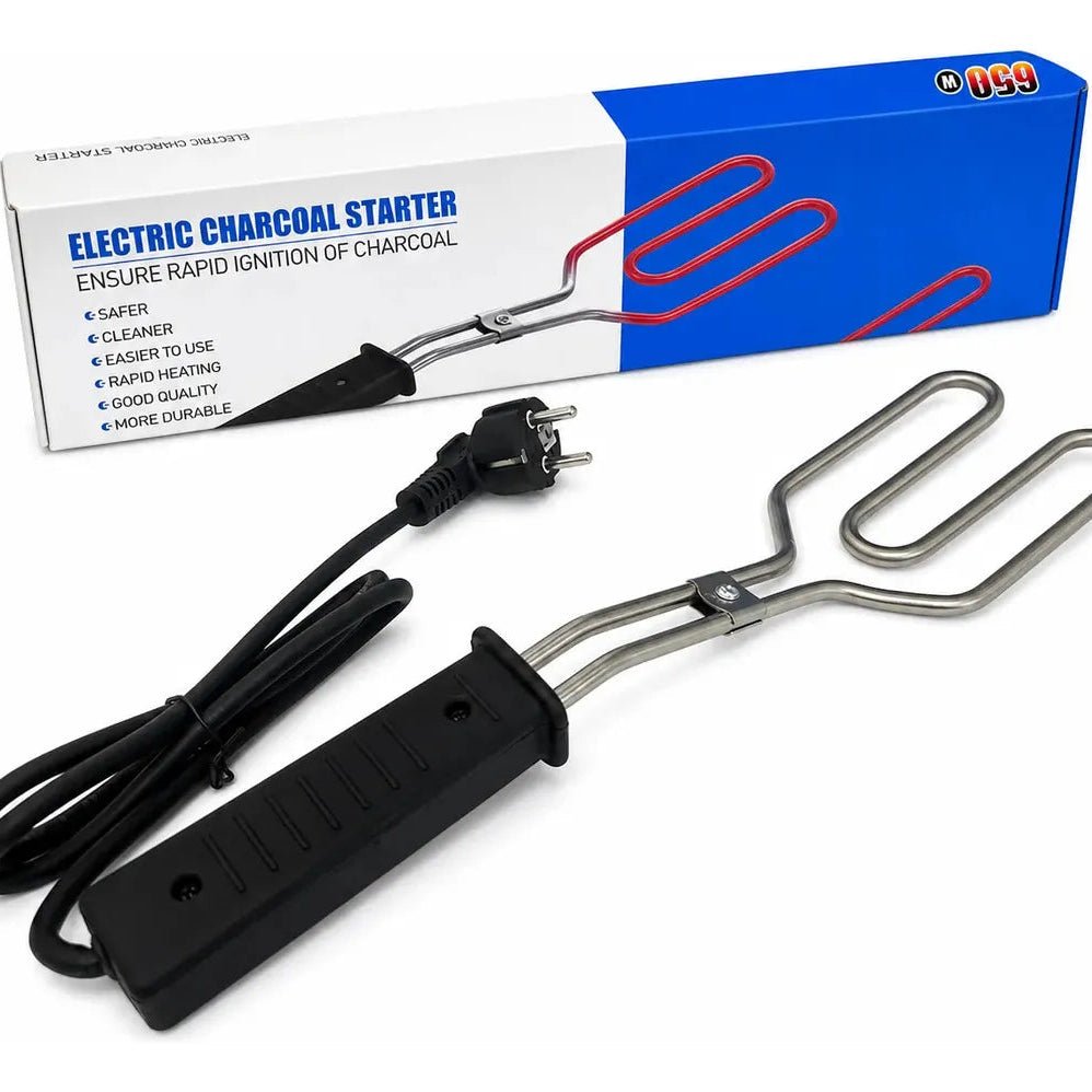 Encendedor eléctrico para carbón y leña de 650W con resistencia de acero inoxidable para parrillas y braseros.
