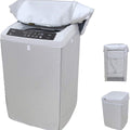 Funda para lavarropas carga superior impermeable color plata para proteger de polvo y agua en balcones y exteriores.