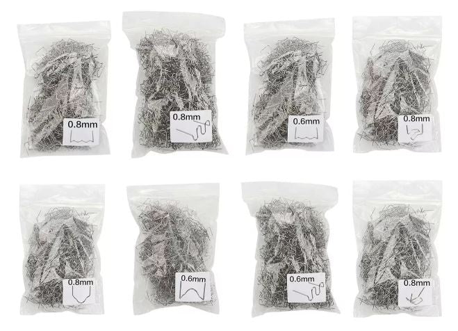 Grampas para soldador de plástico 800 piezas con caja organizadora para reparación de piezas plásticas.