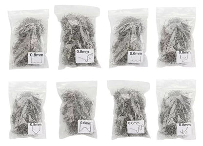 Grampas para soldador de plástico 800 piezas con caja organizadora para reparación de piezas plásticas.