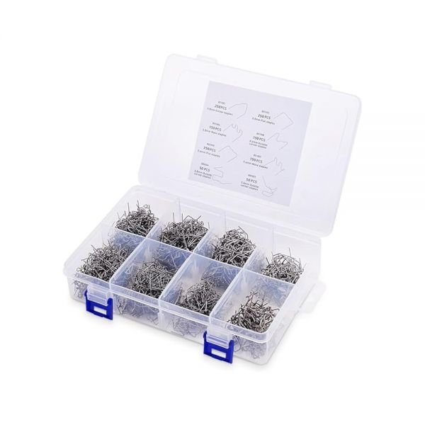 Grampas para soldador de plástico 800 piezas con caja organizadora para reparación de piezas plásticas.
