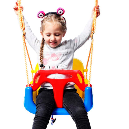 Hamaca colgante infantil multifunción de plástico resistente con cinturón de seguridad para niños hasta 50 kg.
