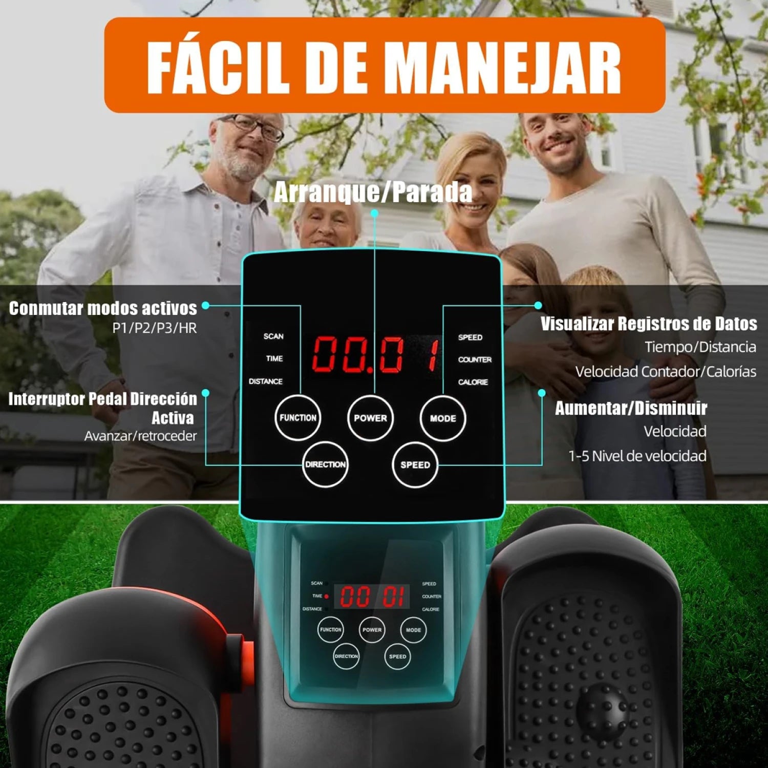 Pedalera Ejercitadora de Piernas Eliptica Bicileta