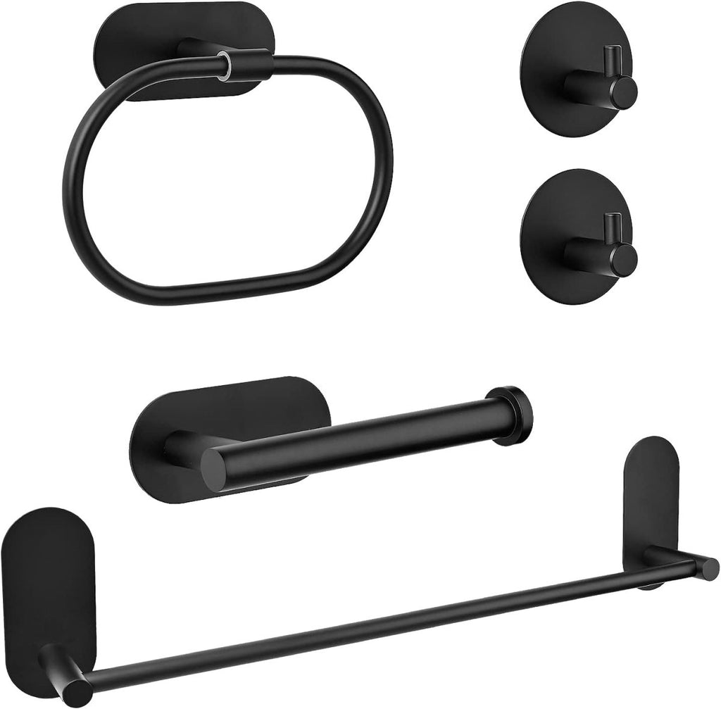 Juego Accesorios Baño 4 Piezas Acero Inox Adhesivos - InnovaHome