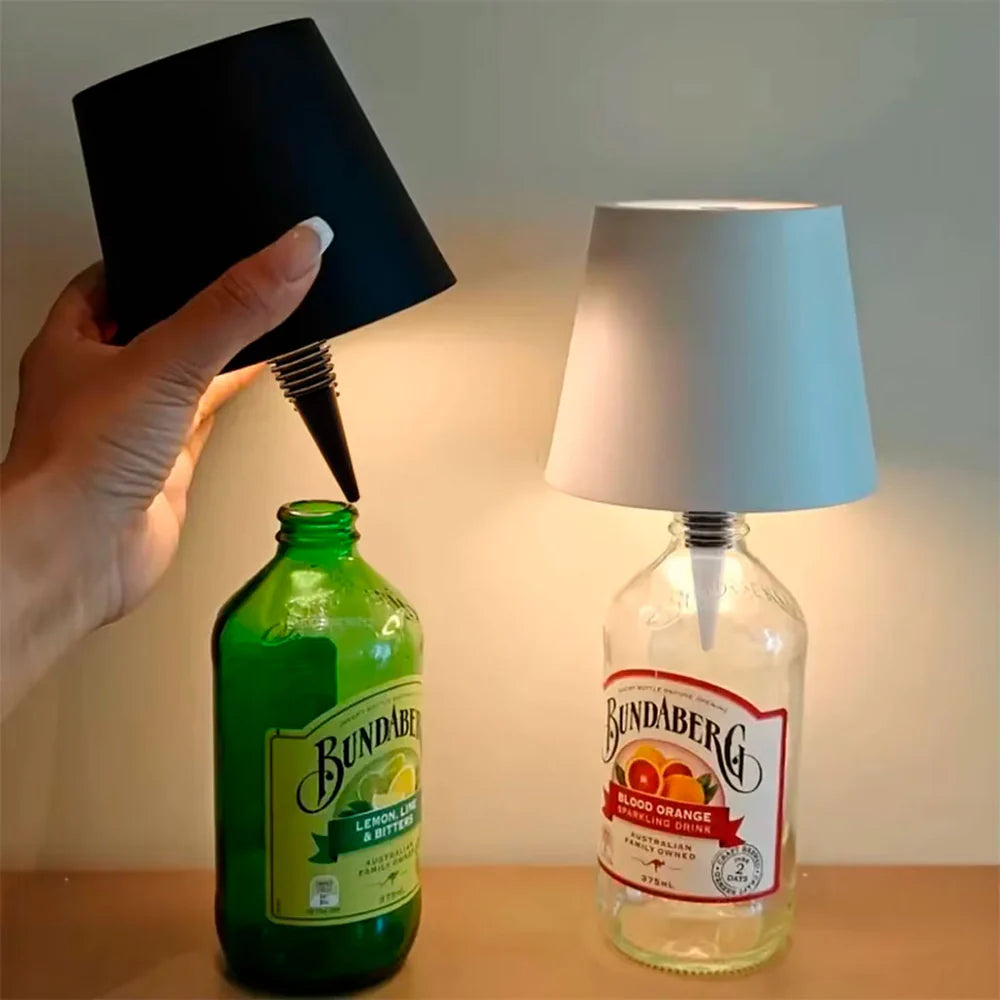 Lámpara Led Inalámbrica Para Botellas Recargable Usb Tactil 3 Tonos