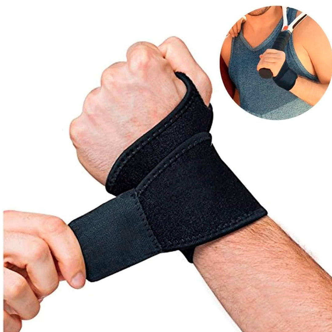 Muñequera de neopreno ajustable con dedo libre, soporte de muñeca y compresión para ambas manos de talla universal.