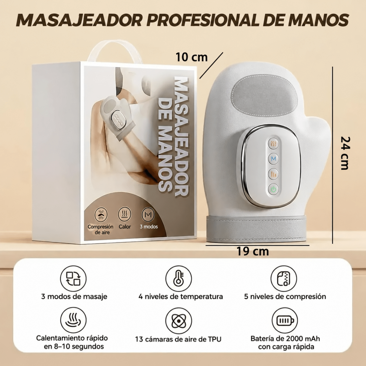 Masajeador de Manos con Compresion y calor - InnovaHome