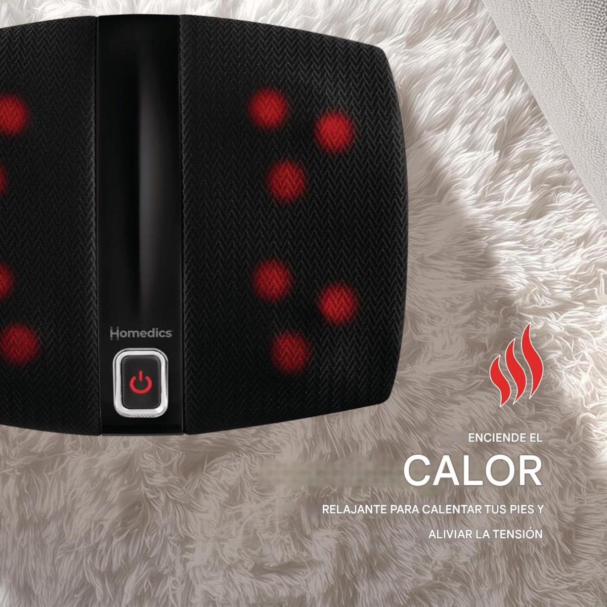 Masajeador eléctrico de pies con calor suave y 12 cabezales giratorios para relajación y masaje plantar en el hogar.