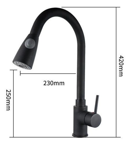 Monocomando Canilla Grifo Cocina Mezclador Con Pico Flexible - InnovaHome
