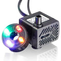 Motor sumergible para fuente de agua de 5W con caudal de 350 L/h y regulador de flujo para fuentes decorativas.