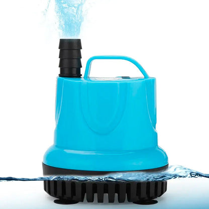Bomba de agua sumergible de 18W para acuarios, fuentes y estanques con eje cerámico y funcionamiento silencioso.