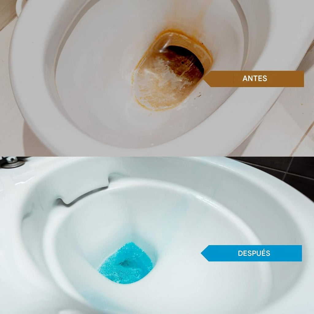 Pastillas para cisterna de inodoro con acción automática para limpiar, reducir sarro y eliminar malos olores del baño.