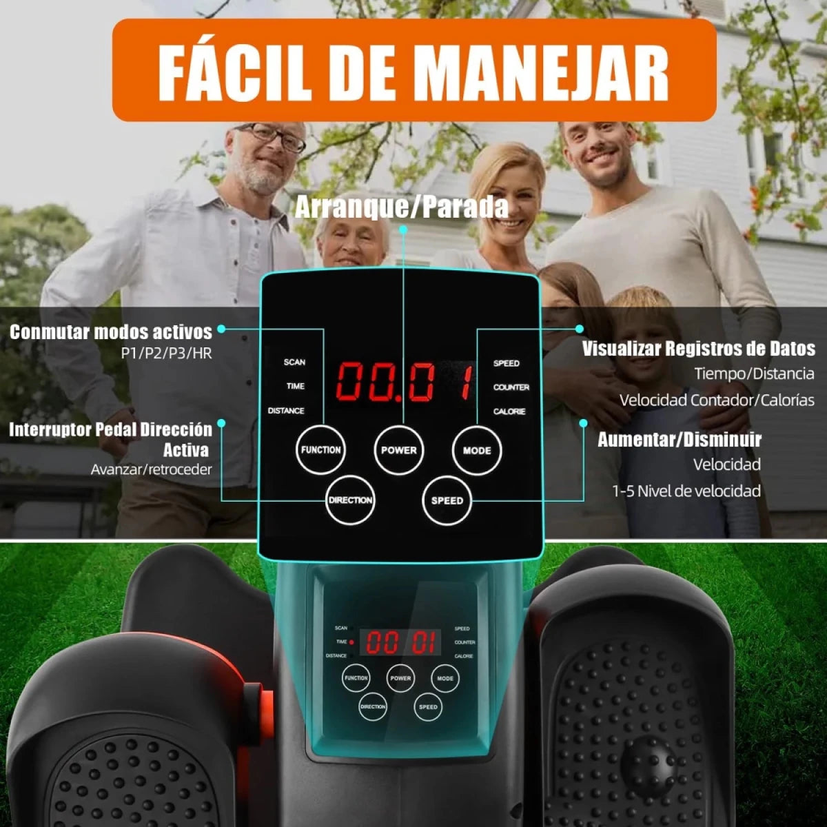 Pedalera Ejercitadora de Piernas Eliptica Bicileta - InnovaHome