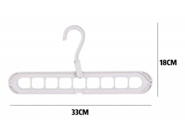 Percha 9 en 1 organizadora de armario para ahorrar espacio y mantener la ropa ordenada en forma vertical.