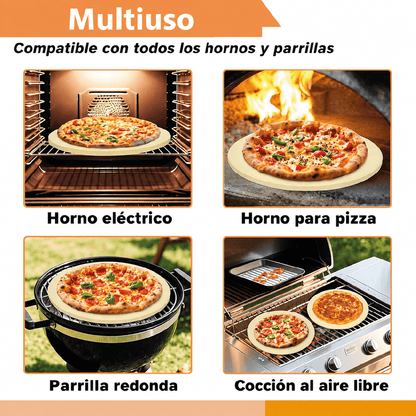 Piedra Refractaria Para Pizza Tamaño 38 Cm Con Asa - InnovaHome