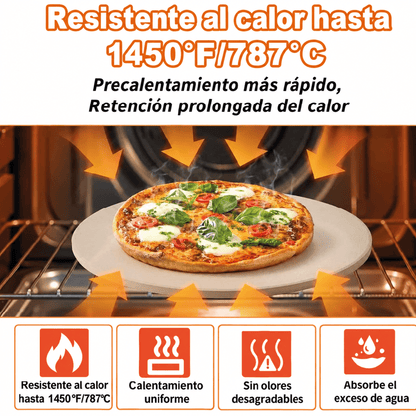 Piedra Refractaria Para Pizza Tamaño 38 Cm Con Asa - InnovaHome