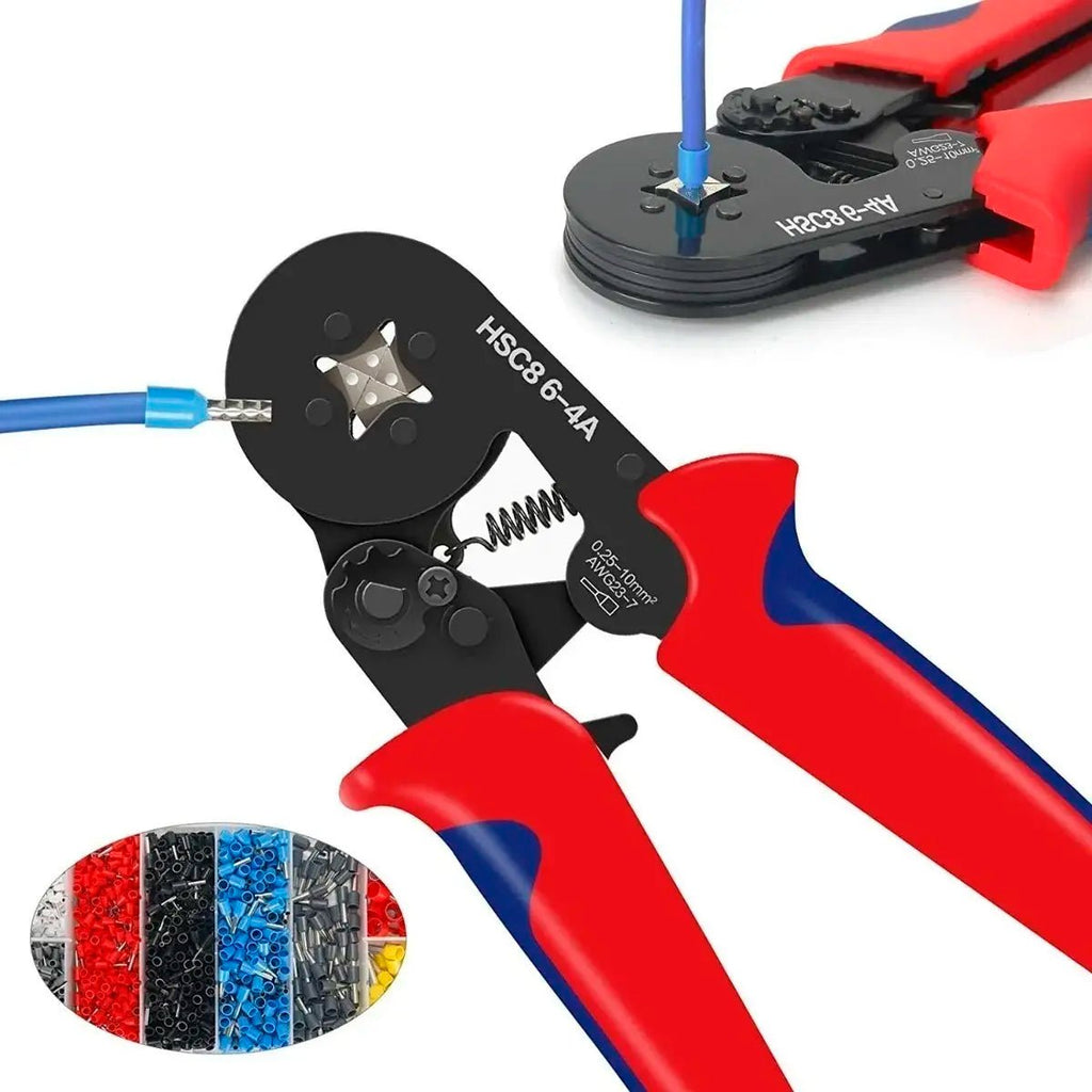 Pinza crimpadora de terminales eléctricos con kit de 1200 piezas para prensar cables de 0.25 a 10mm².