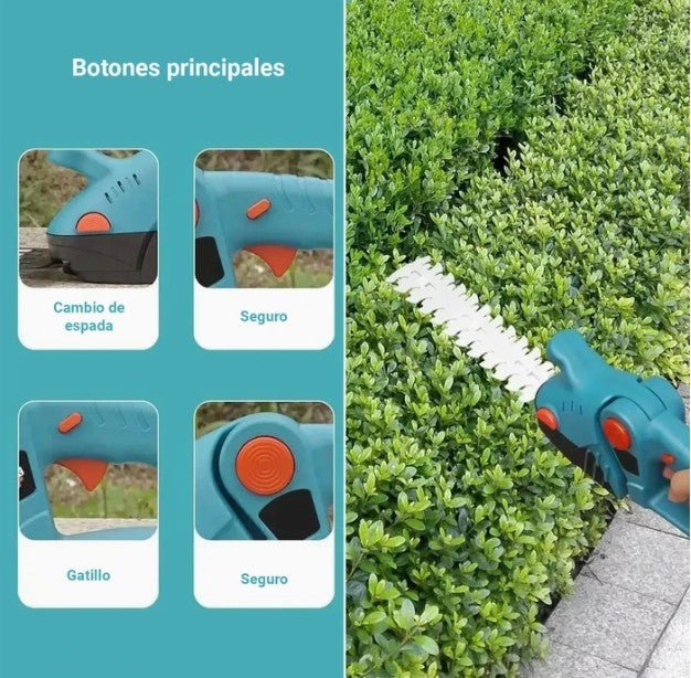 Podadora a Bateria con 2 Cabezales - InnovaHome