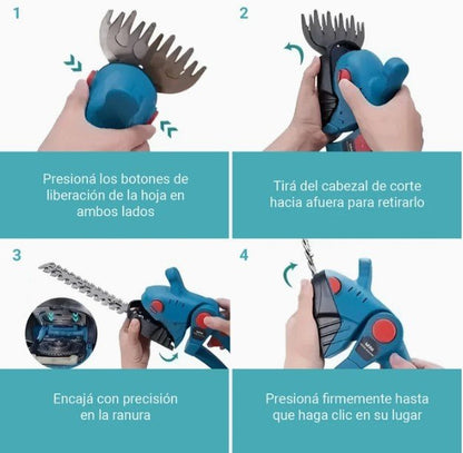Podadora a Bateria con 2 Cabezales - InnovaHome