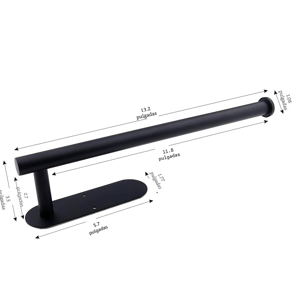 Porta rollo de papel de cocina adhesivo de hierro para pared, con opción de tornillos y diseño resistente para cocina.