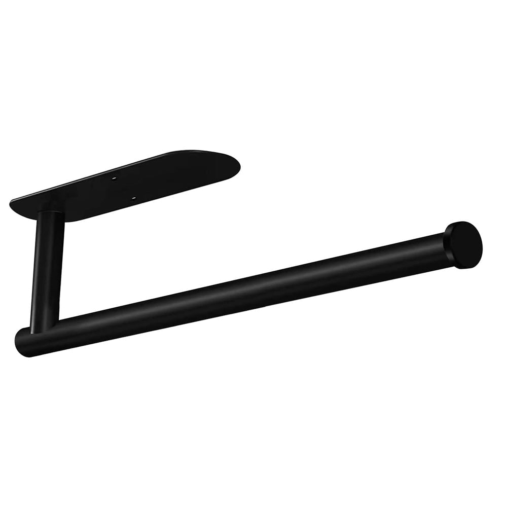 Porta rollo de papel de cocina adhesivo de hierro para pared, con opción de tornillos y diseño resistente para cocina.