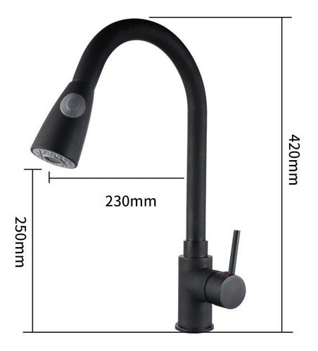 Monocomando Canilla Grifo Cocina Mezclador Con Pico Flexible