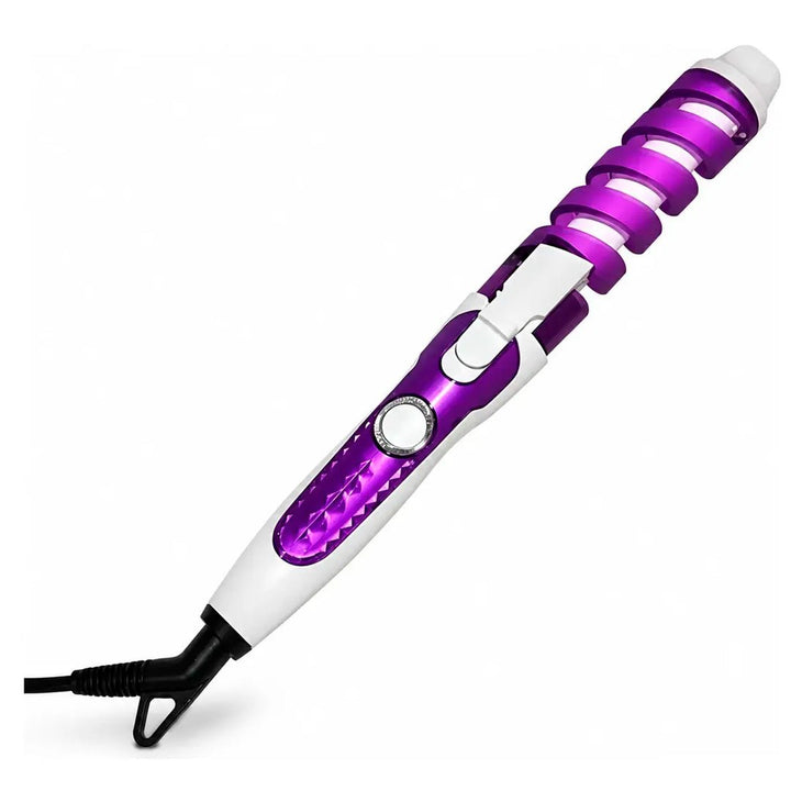 Rizador de cabello profesional 110/220V con calentamiento rápido, cable giratorio 360° y tubo de aluminio.